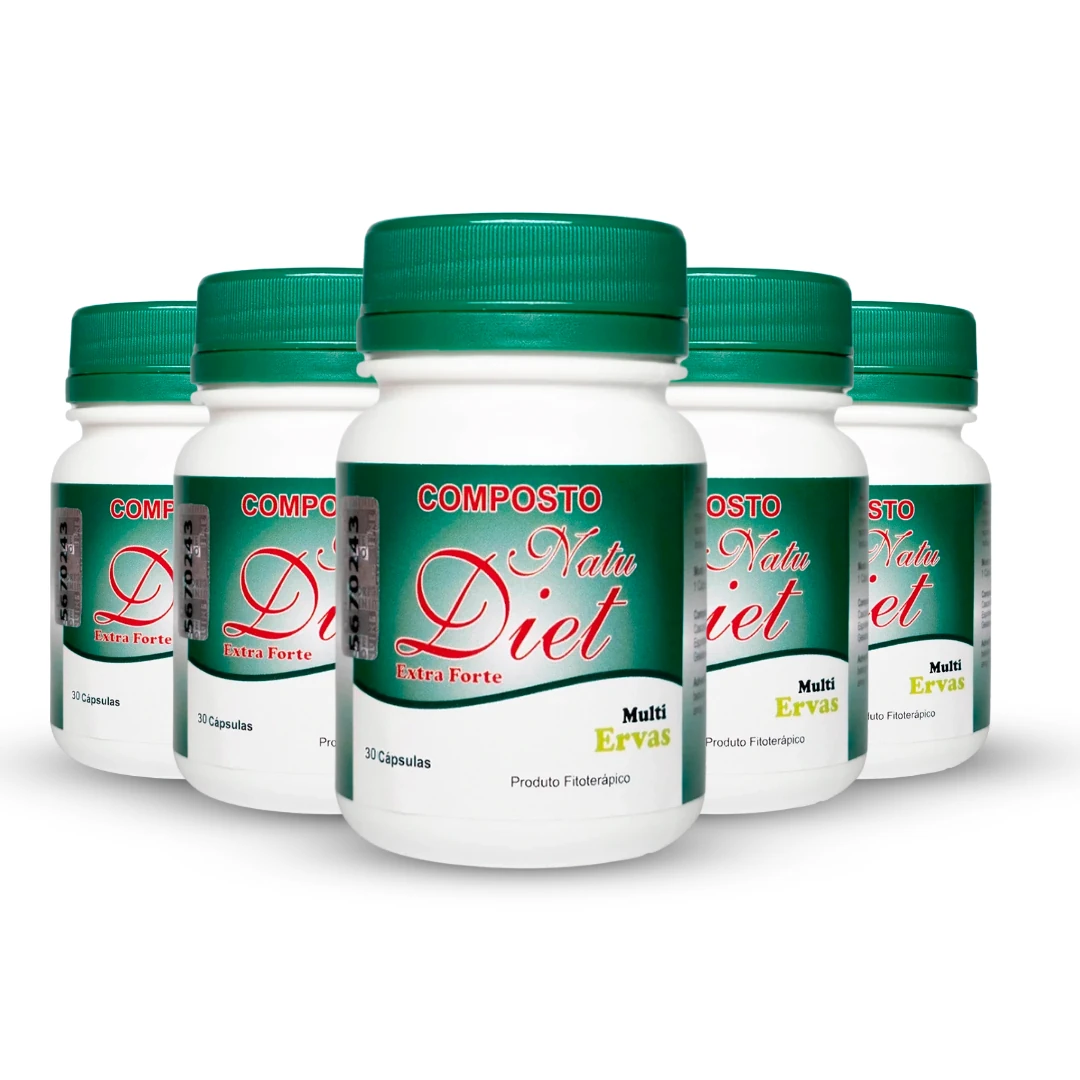 5 frascos do suplemento natu diet extra forte composto