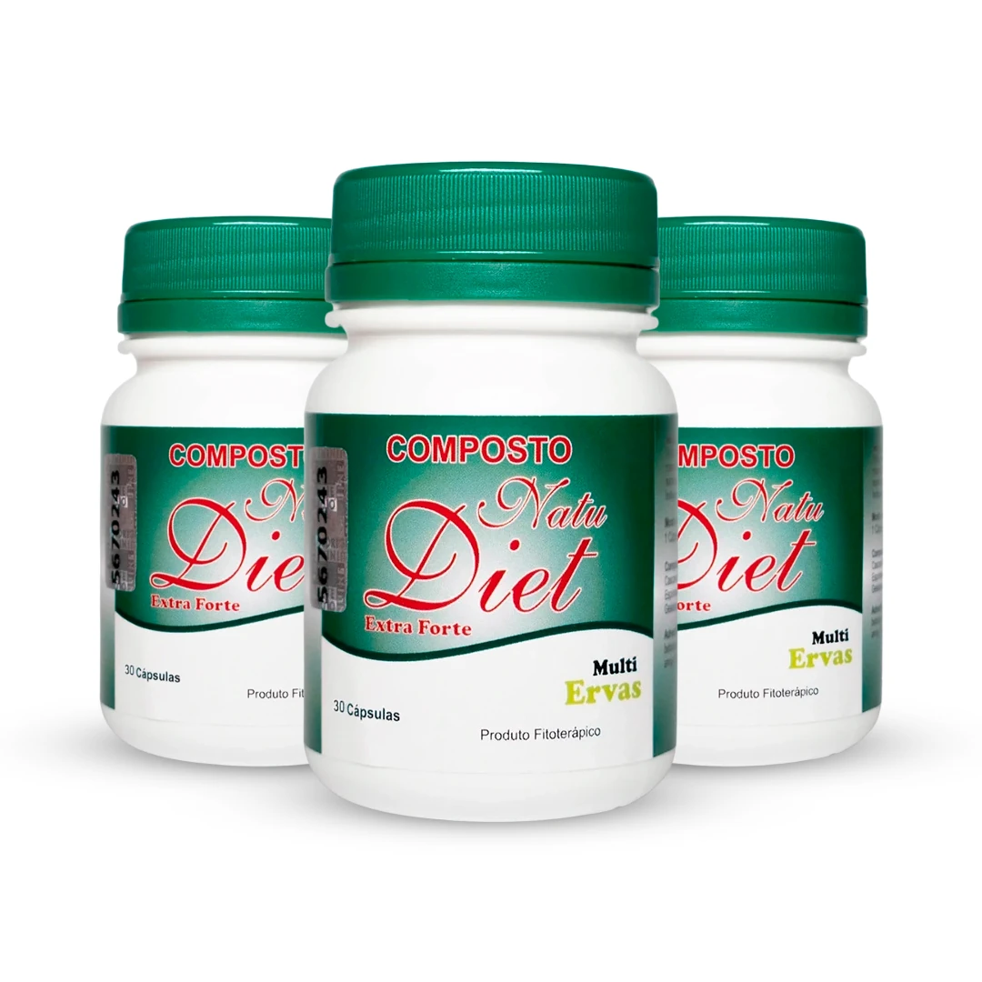 3 frascos do suplemento natu diet extra forte composto